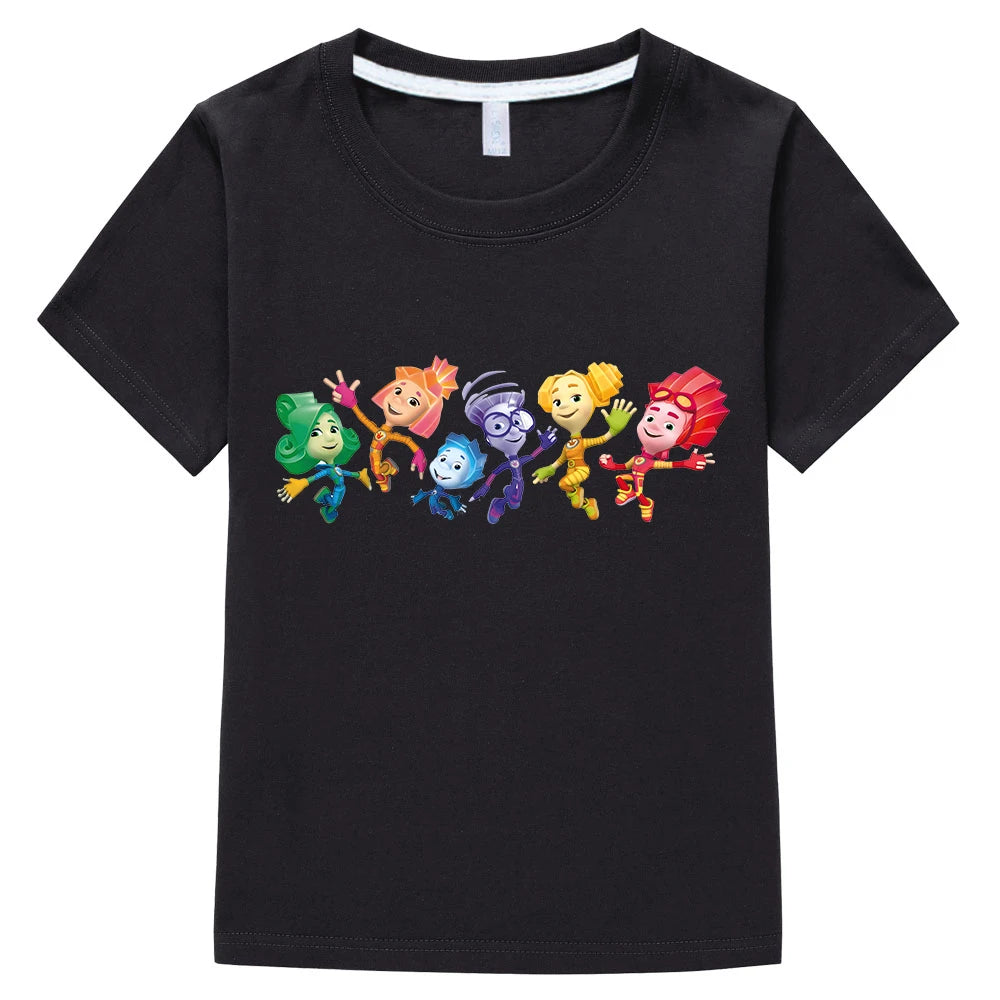 Lisandro Round Neck Loose Cute Print Tees