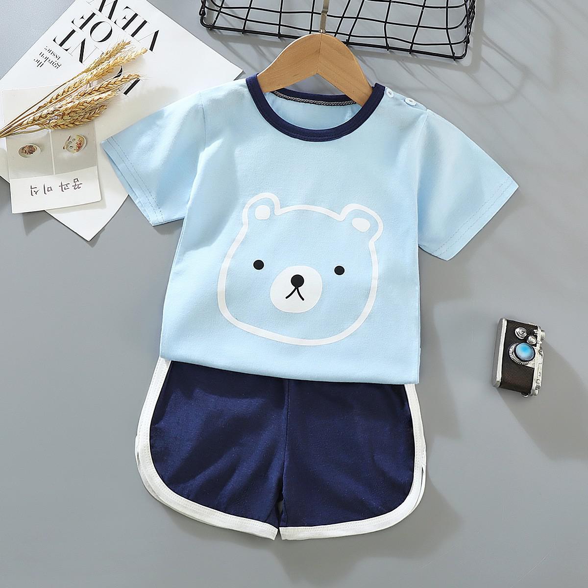 Steven Boys cartoon t-shirt and shorts set - GuGuTon