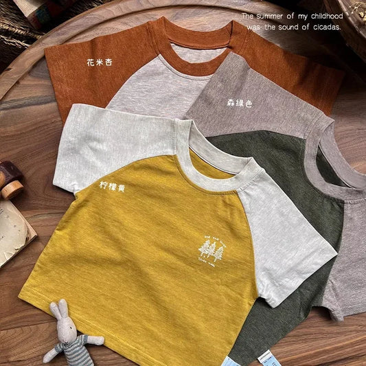 Pedro Raglan Spliced Sleeve Boys Tees - GuGuTon baby store - Baby Fashion - Toddlers Outfits - Babies Outfits - Toddler Clothes - Kids Clothing - Newborn Clothes - Newborn Wear - Kids Wear - Trending Clothes - Trending Outfits - Fall Fashion - Winter Fashion - Girls Clothes - Boys Clothes - Babies Wear - Kids Accessories - KidsWear - Summer Clothes - Summer Fashion - Summer Trend - Falls Sweaters - Tops - Bottom - Jeans - Blouse - Dresses - Newborn Dresses - Toys