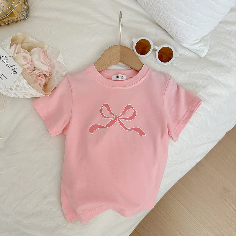 Vega Bow Children's Yankee Tops Baby Casual Korean Version