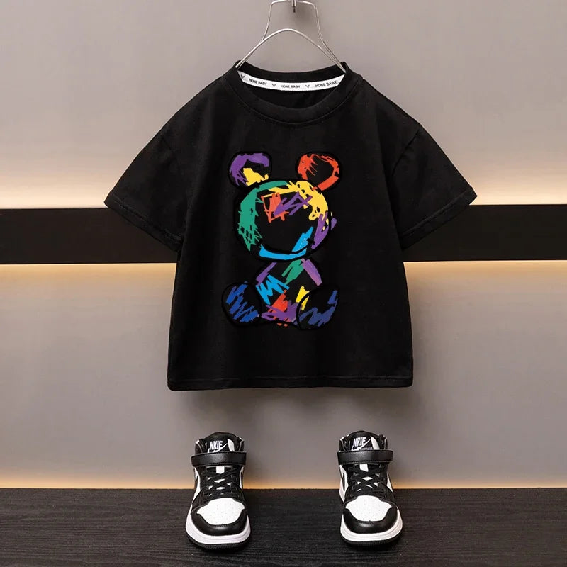 Enmanuel Bear Printed Short Sleeve Tees