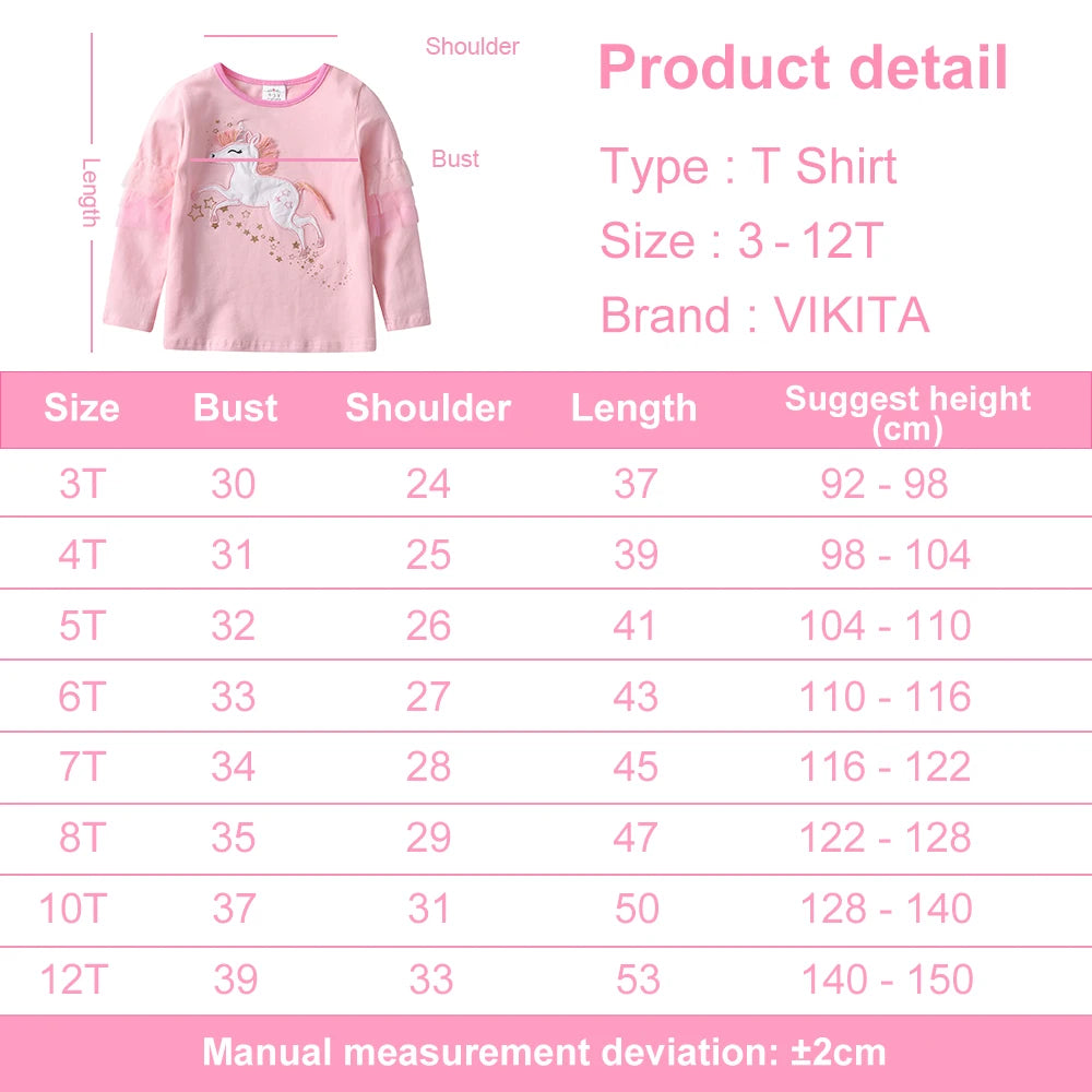 Elia Girls Unicorn Appliqued Cartoo Kids Cotton Casual Autumn