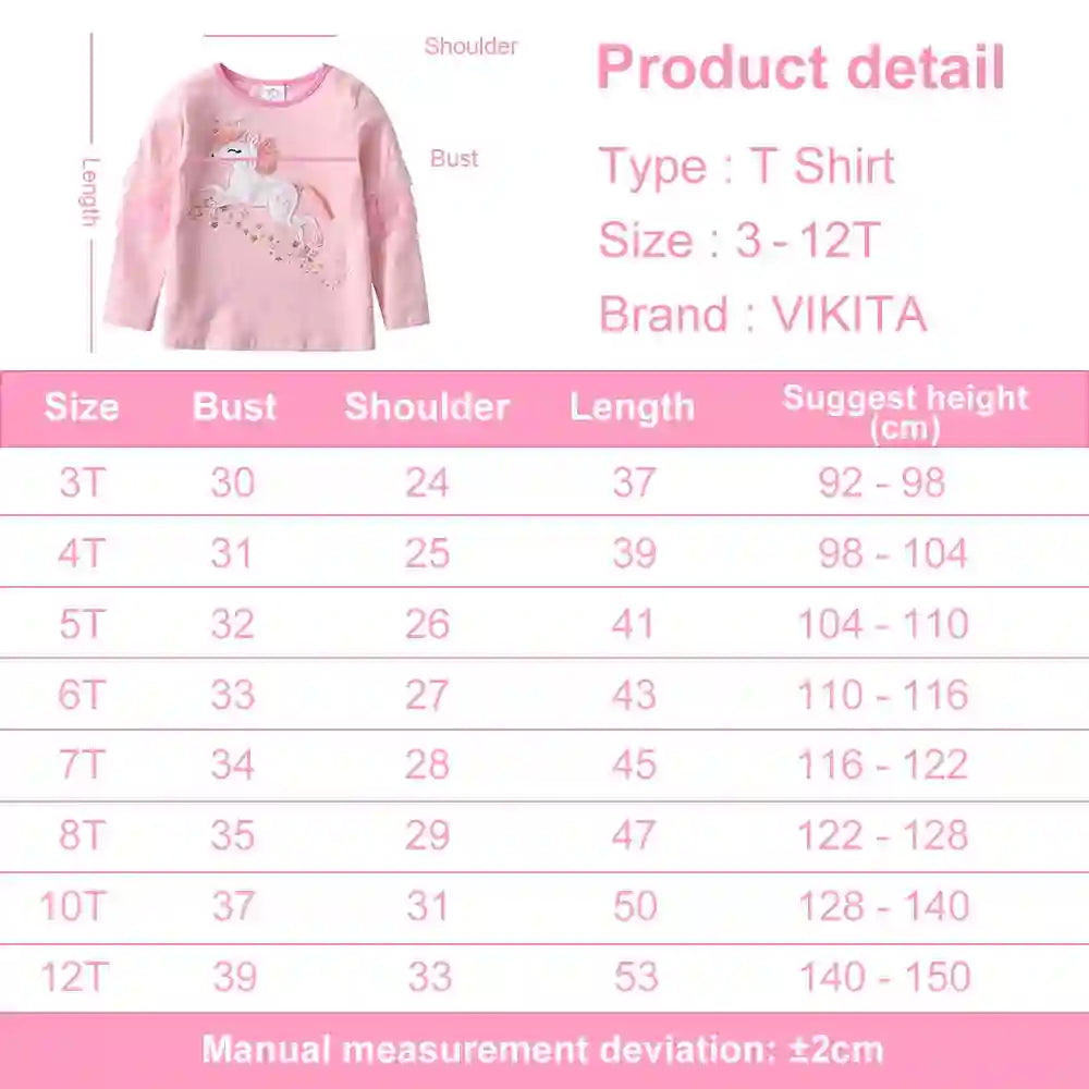 Mila Unicorn Appliqued Cartoon Tops