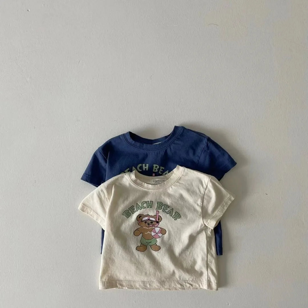 Lucas Short Sleeve Infant Bear Cotton Casual T Shirt