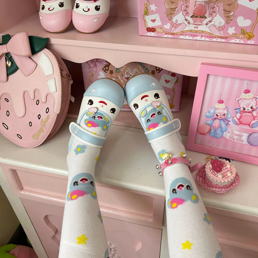 Summer Autumn New Sweet Girl Cute Indoor Round-toe Shoes Japanese Cartoon