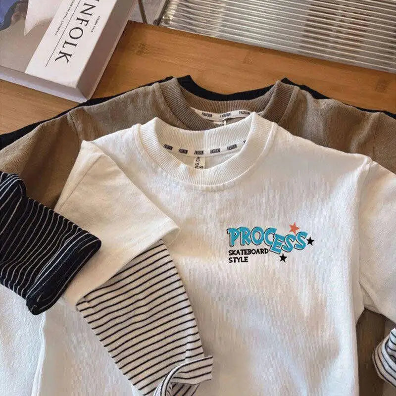 Yael Long Sleeve Children Cartoon Print Tees