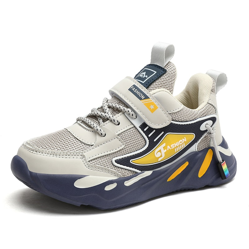Boys Mesh Breathable Running Sports Kids Flat Casual Shoes Big Size 39 40 - GuGuTon