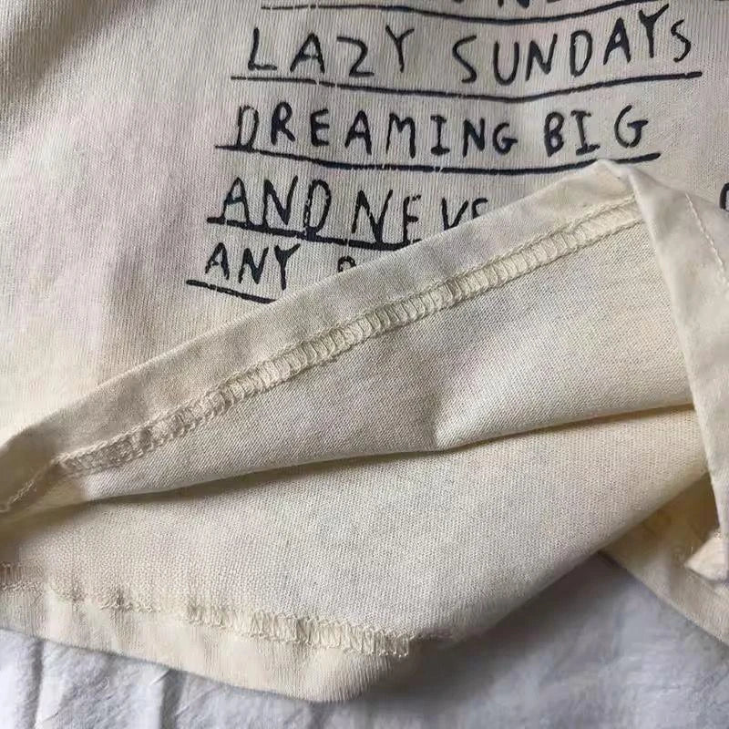 Elvis Loose Baby Letter Short Sleeves Tees