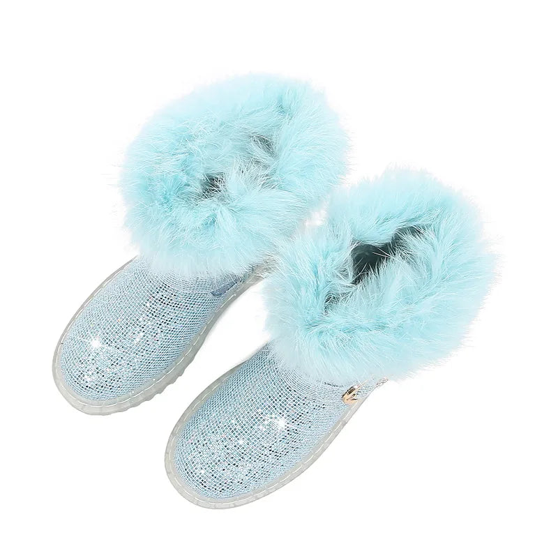 Lyra Disney Girls Winter Boots - Frozen Elsa Ankle Boots