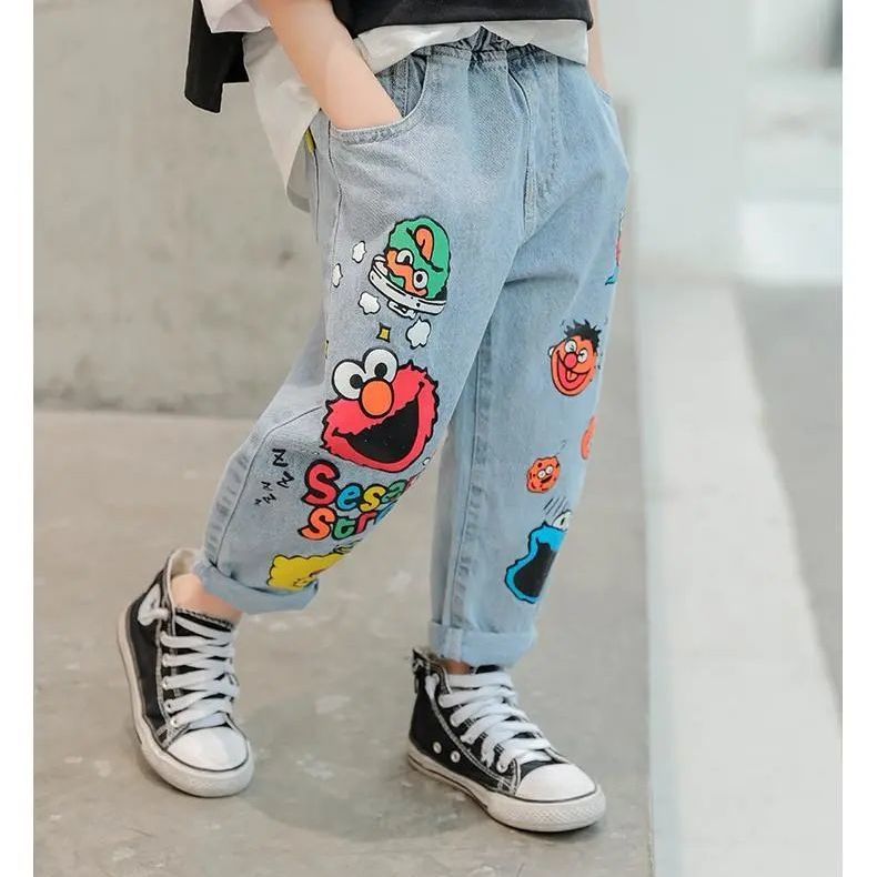 New Funny Head Medium Big Children's Casual Children's Clothing Pants
