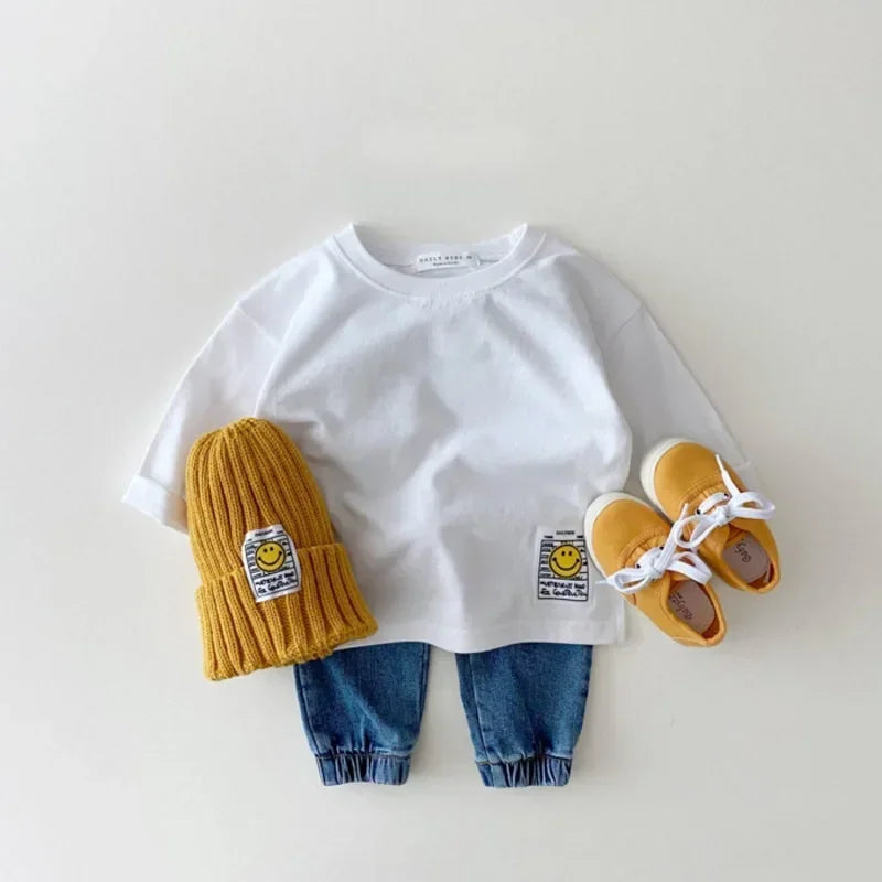 Marcos Simple Smiling Face Casual Tees