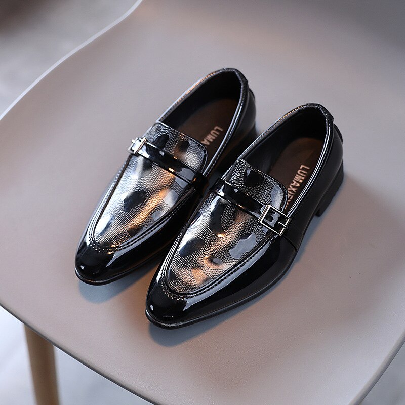 Boys Leather Glossy Britain Style Shoes for Party Wedding - GuGuTon