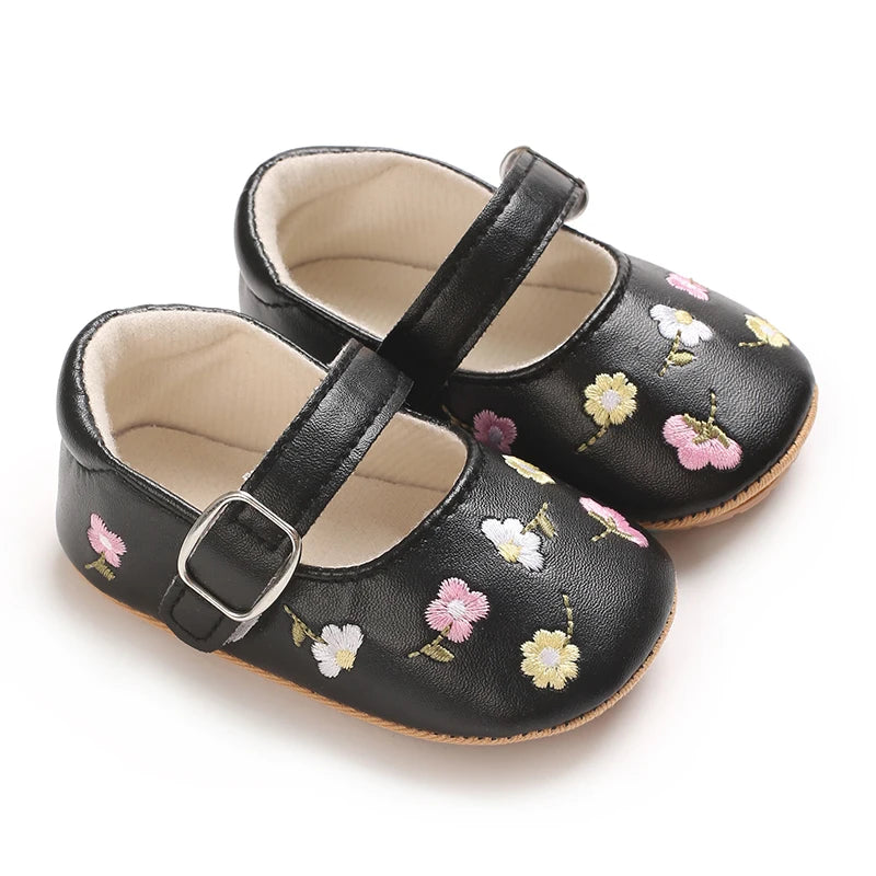 Spring And Autumn Baby Girl's Walking Shoes Anti Slip One Year Old Soft Soled Baby Shoes Princess Shoes Single Shoes