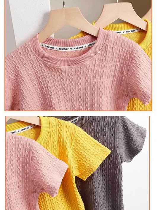 Olivia Girls T-shirt Cotton Summer Solid Fashion Out Short Sleeve Baby - GuGuTon baby store - Baby Fashion - Toddlers Outfits - Babies Outfits - Toddler Clothes - Kids Clothing - Newborn Clothes - Newborn Wear - Kids Wear - Trending Clothes - Trending Outfits - Fall Fashion - Winter Fashion - Girls Clothes - Boys Clothes - Babies Wear - Kids Accessories - KidsWear - Summer Clothes - Summer Fashion - Summer Trend - Falls Sweaters - Tops - Bottom - Jeans - Blouse - Dresses - Newborn Dresses - Toys