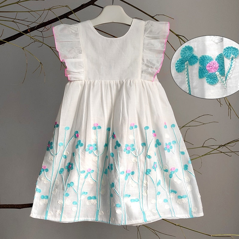 Elena Baby Girl Summer Dresses White Princess Clothes Casual - GuGuTon