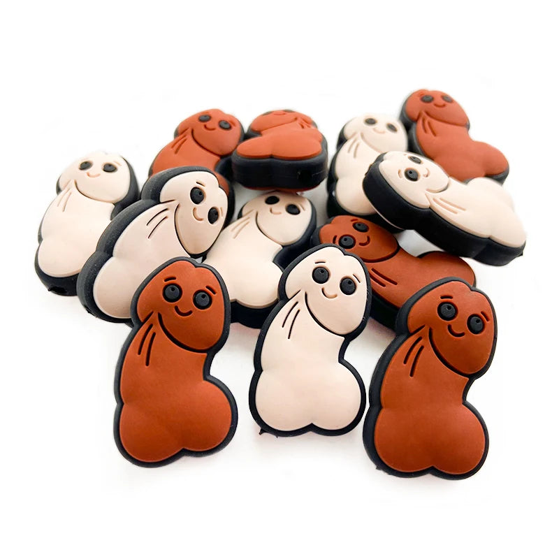 10pcs New Cartoon Silicone Beads Baby Teether Food Grade Chewing Teething