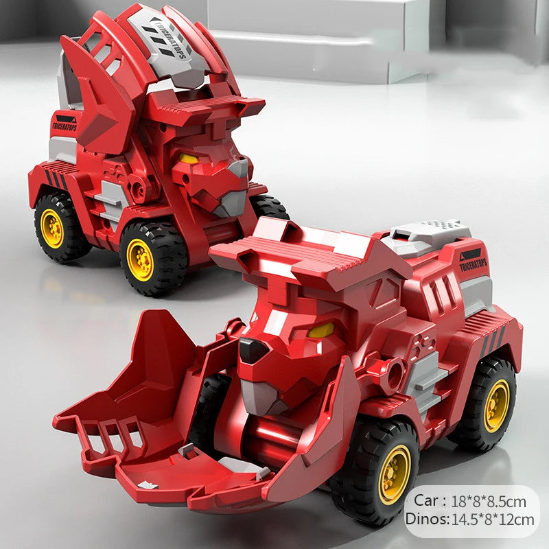2 In 1 Transforming Dinosaur Car Automatic Transform Robot Diecasts