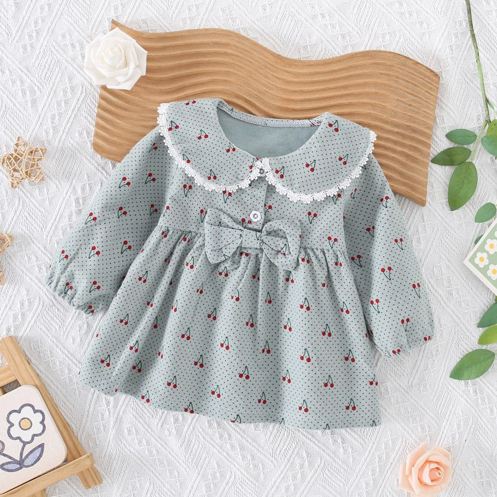 Fallon Children's Cotton Skirt 0-3 Years - Cartoon Cherry Design