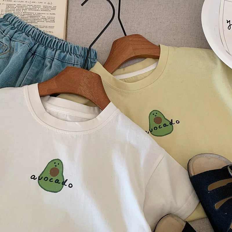 Martin Cartoon Avocado Loose Simple Tees