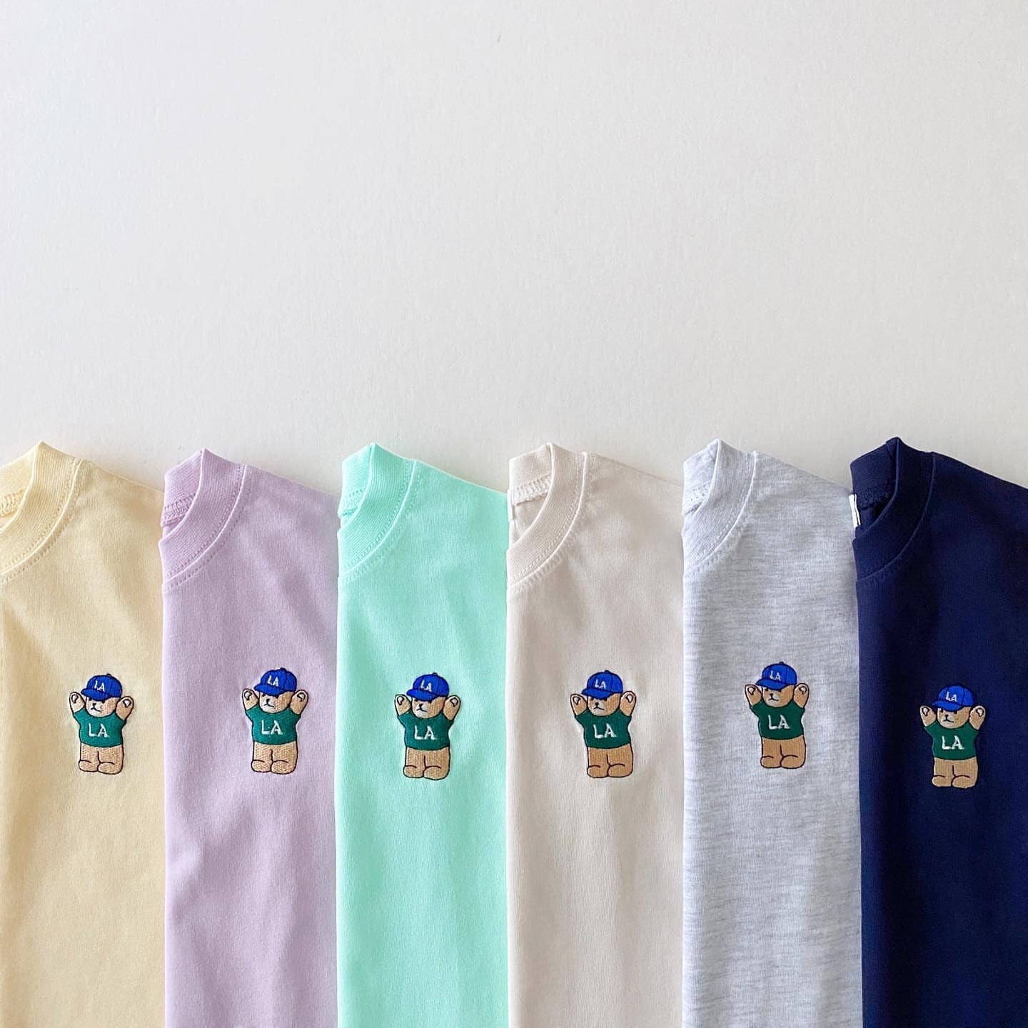 JOSH Summer Embroidered Bear T-shirts + Casual Shorts - GuGuTon