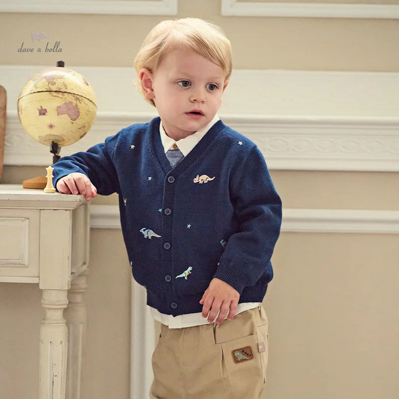 Dariel Navy Blue Outerwear Sweater