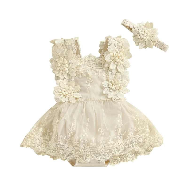 Camila Summer Baby Girls Sleeveless Floral Casual Clothes