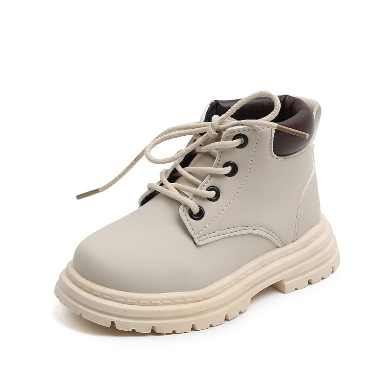Boots with Fur 1-6 Years Boys Girls Leather Shoes with Plush - GuGuTon