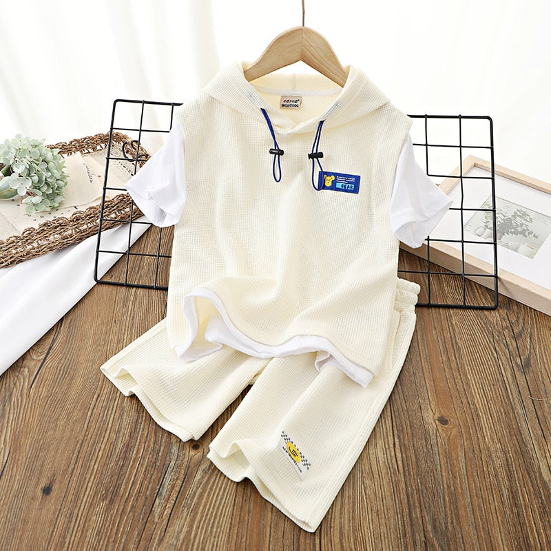 Dan Boys Summer Clothes Shorts & Short Sleeve T-shirt Hooded Sets - GuGuTon baby store - Baby Fashion - Toddlers Outfits - Babies Outfits - Toddler Clothes - Kids Clothing - Newborn Clothes - Newborn Wear - Kids Wear - Trending Clothes - Trending Outfits - Fall Fashion - Winter Fashion - Girls Clothes - Boys Clothes - Babies Wear - Kids Accessories - KidsWear - Summer Clothes - Summer Fashion - Summer Trend - Falls Sweaters - Tops - Bottom - Jeans - Blouse - Dresses - Newborn Dresses - Toys