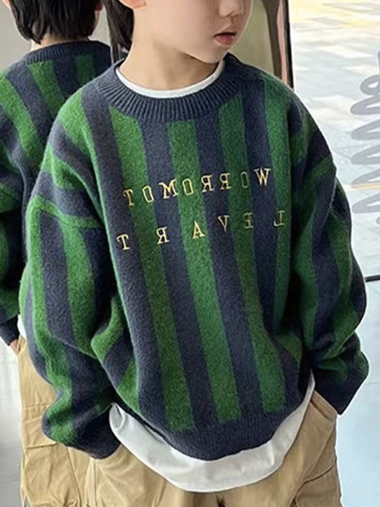 Sandro Stripe Fashion Knitted Sweater
