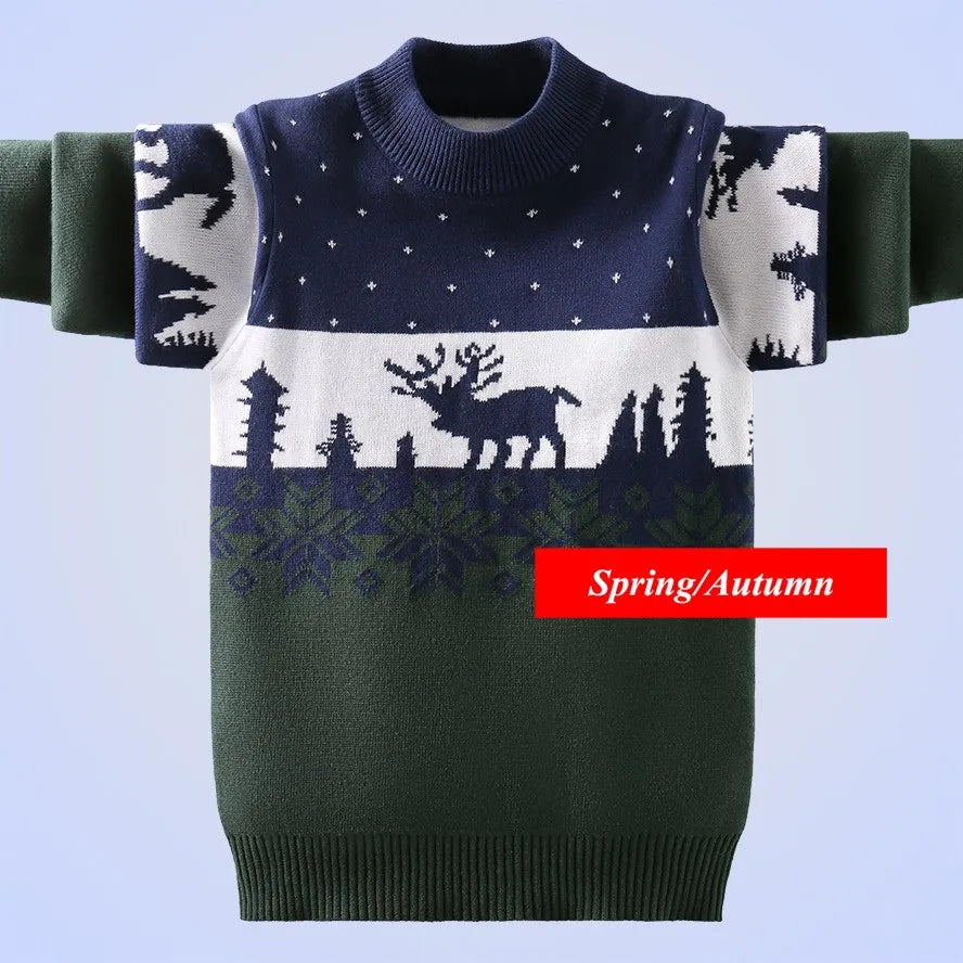 Teodoro Pattern Kids Warm Pullover Sweaters