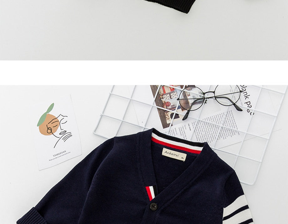 Striped Knitting Cardigan Pullover Sweater Outfit Clothing Tops