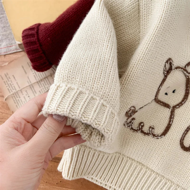 Ernesto Winter Cartoon Dogs Toddler Sweater