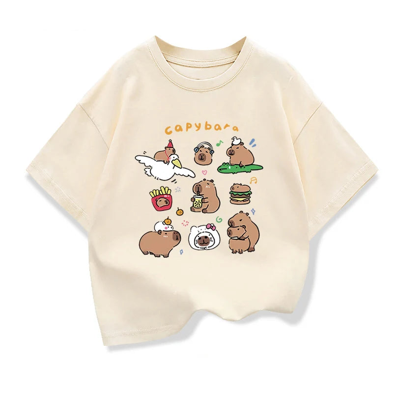 Ethan Cute Capibara Short Sleeve Tees
