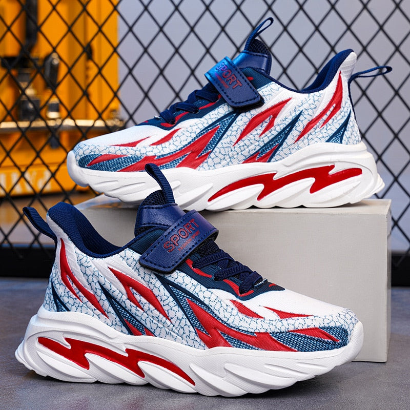 Hook and Loop Athletic Running Shoes for Boys Big Kids