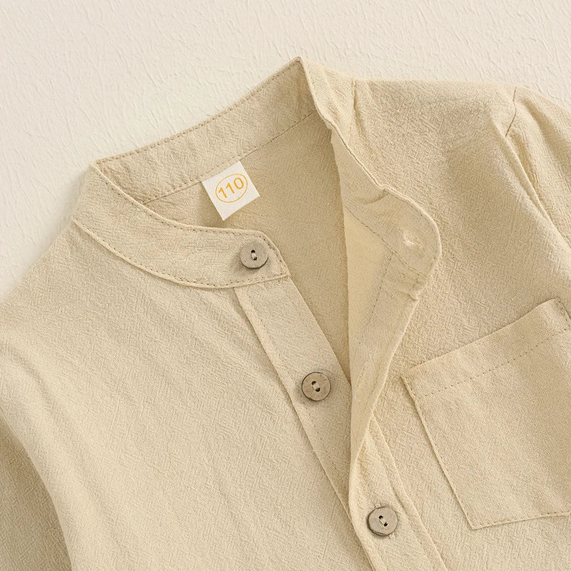 Luis Solid Color Long Sleeve Shirt