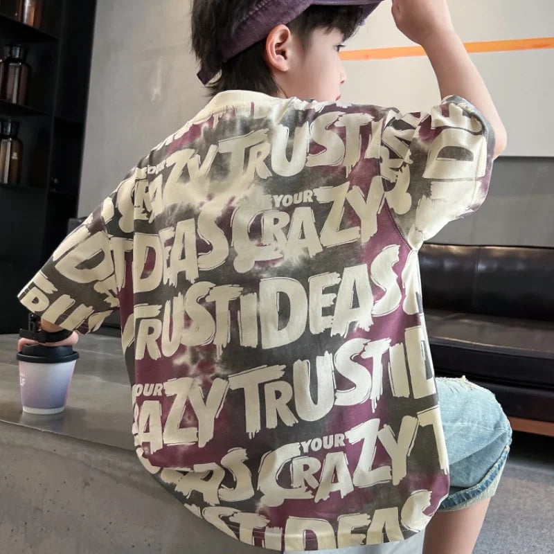 Tailer Summer Boys Cotton Children Tees