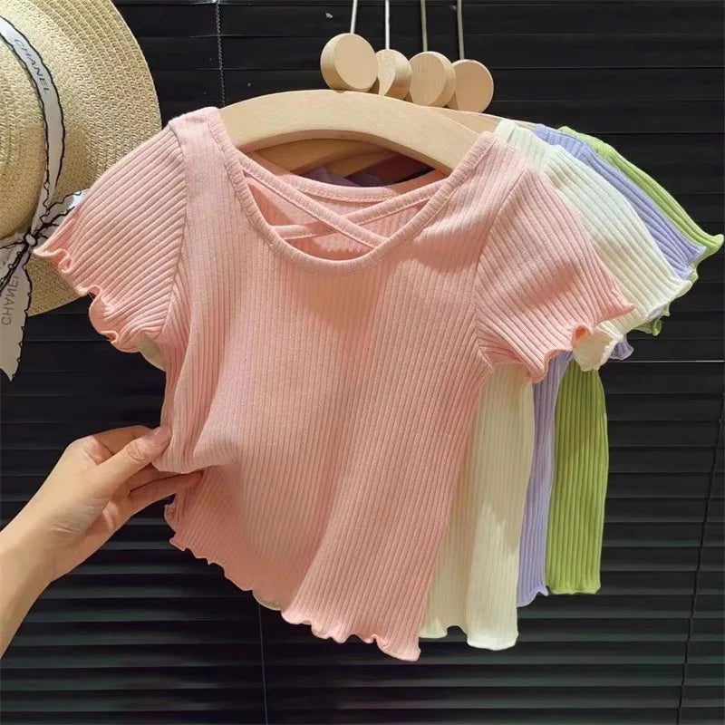 Alejandra Solid Color Children Blouse Fashion Toddler Outfits Clothing