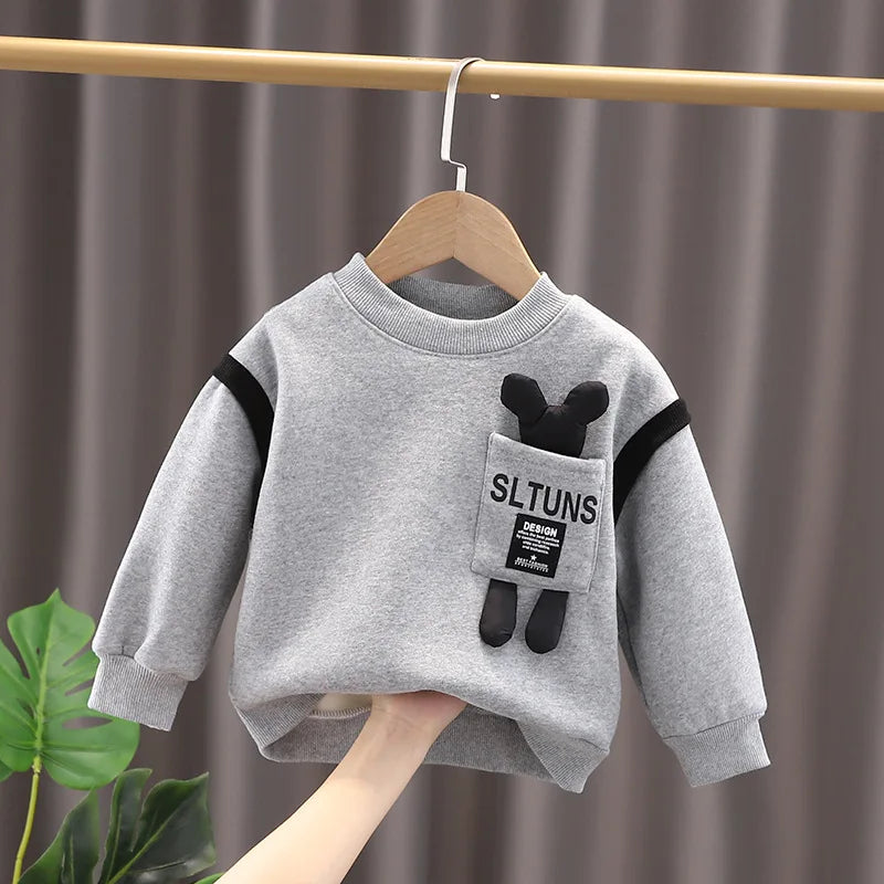 Cristina Bear Clothing Baby Girls Long Pullover Autumn Tops Clothes