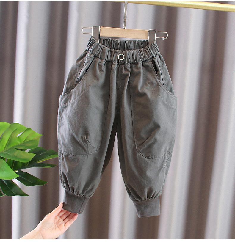 New Loose England Style Spliced Pocket Cotton Harem Wide Leg Trousers