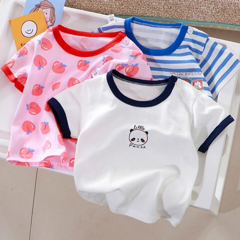 Adara Kids Clothes Summer Cartoon Tops Sleeve Clothes 