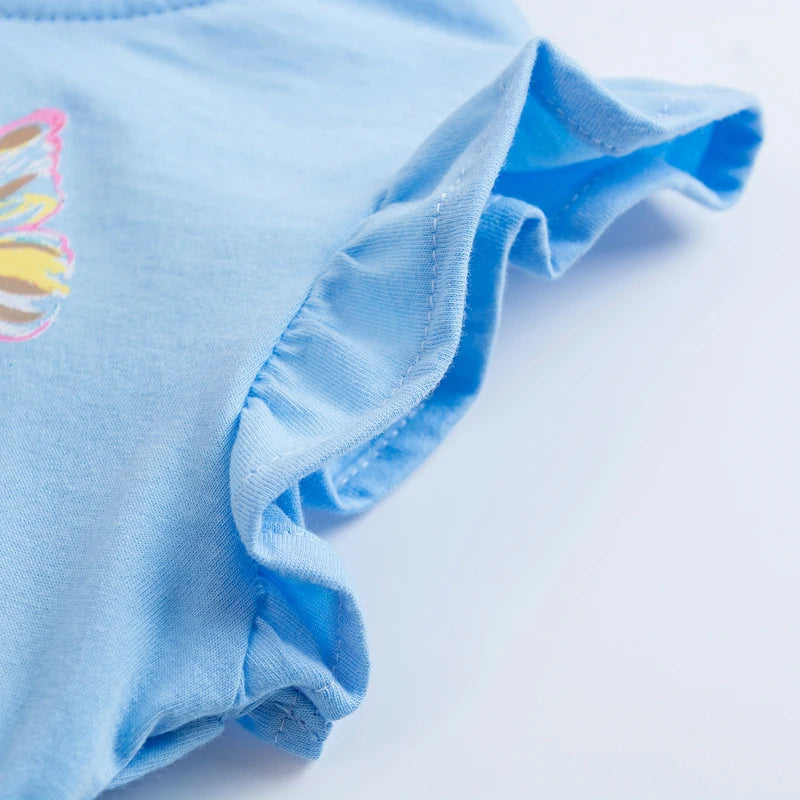 Nerea Lovely Rabbit Print Baby Girls Tees Summer Toddler