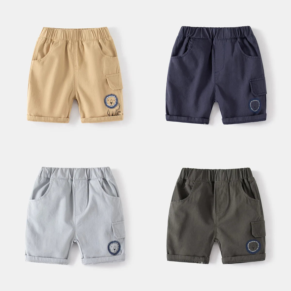 Fausto Summer Casual Boys Cartoon Solid Colors