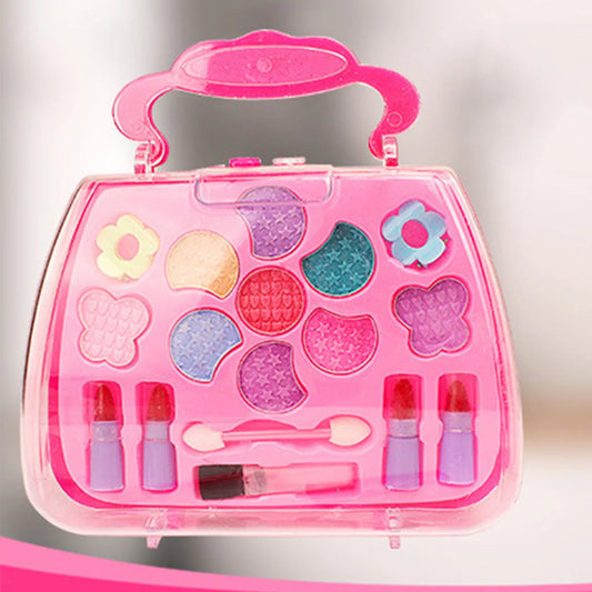 Makeup Toys For Girls Kids Cosmetic Set with Cosmetic Case Pretend Play Dress Up Toys For Children Plastic