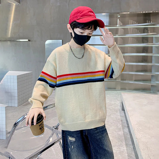 Mike Pullover Multi-colored Striped Sweater - GuGuTon baby store - Baby Fashion - Toddlers Outfits - Babies Outfits - Toddler Clothes - Kids Clothing - Newborn Clothes - Newborn Wear - Kids Wear - Trending Clothes - Trending Outfits - Fall Fashion - Winter Fashion - Girls Clothes - Boys Clothes - Babies Wear - Kids Accessories - KidsWear - Summer Clothes - Summer Fashion - Summer Trend - Falls Sweaters - Tops - Bottom - Jeans - Blouse - Dresses - Newborn Dresses - Toys