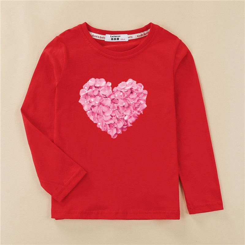 Argelia girls Long Sleeve Tops Heart Shaped Party