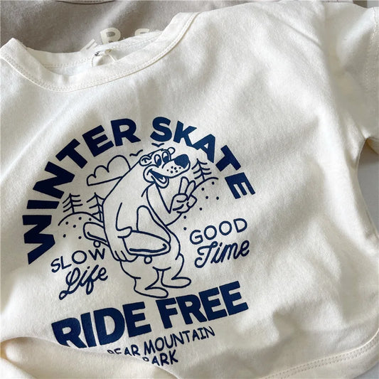 Ezra New Clothing Cartoon Letters Tees - GuGuTon baby store - Baby Fashion - Toddlers Outfits - Babies Outfits - Toddler Clothes - Kids Clothing - Newborn Clothes - Newborn Wear - Kids Wear - Trending Clothes - Trending Outfits - Fall Fashion - Winter Fashion - Girls Clothes - Boys Clothes - Babies Wear - Kids Accessories - KidsWear - Summer Clothes - Summer Fashion - Summer Trend - Falls Sweaters - Tops - Bottom - Jeans - Blouse - Dresses - Newborn Dresses - Toys