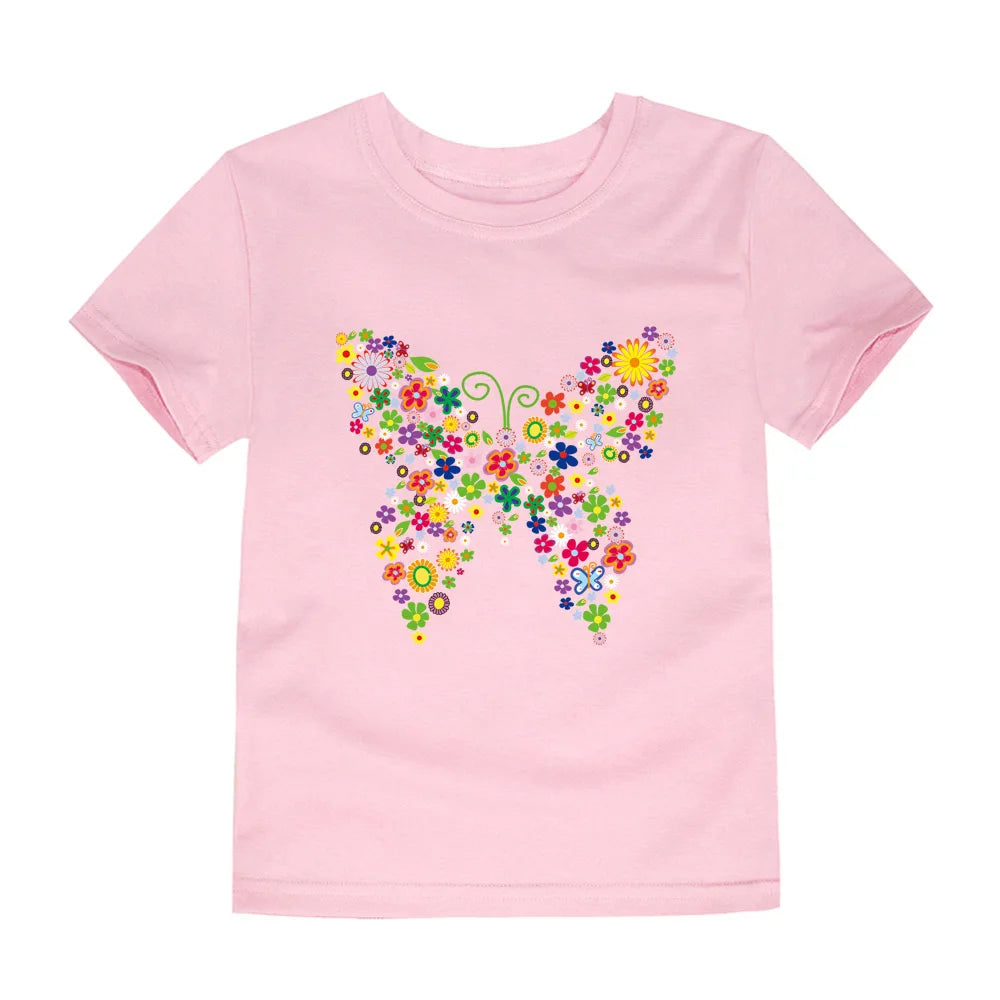 Iris for Girls Summer Clothes Cotton Tee Yellow Purple