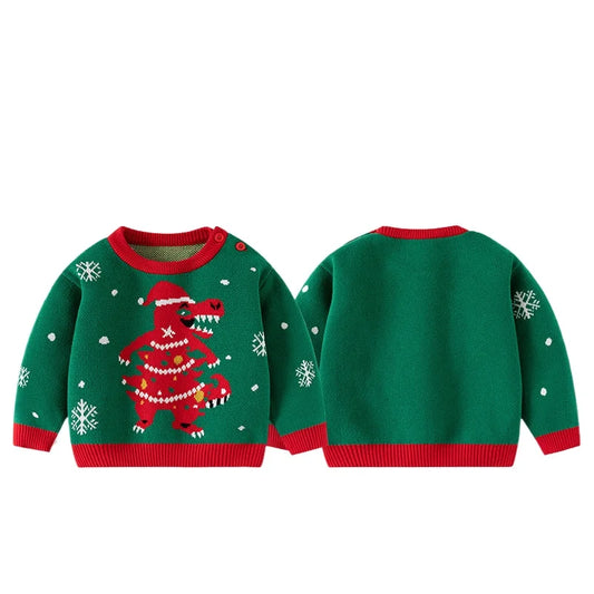 Juan Christmas Dinosaur Tree Toddler Sweaters - GuGuTon baby store - Baby Fashion - Toddlers Outfits - Babies Outfits - Toddler Clothes - Kids Clothing - Newborn Clothes - Newborn Wear - Kids Wear - Trending Clothes - Trending Outfits - Fall Fashion - Winter Fashion - Girls Clothes - Boys Clothes - Babies Wear - Kids Accessories - KidsWear - Summer Clothes - Summer Fashion - Summer Trend - Falls Sweaters - Tops - Bottom - Jeans - Blouse - Dresses - Newborn Dresses - Toys