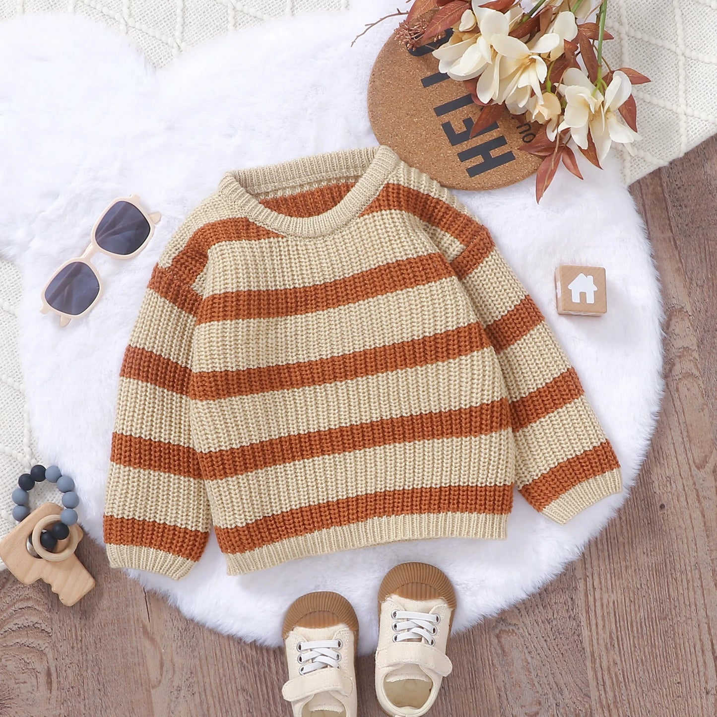 Nabil Striped Newborn Baby Sweater