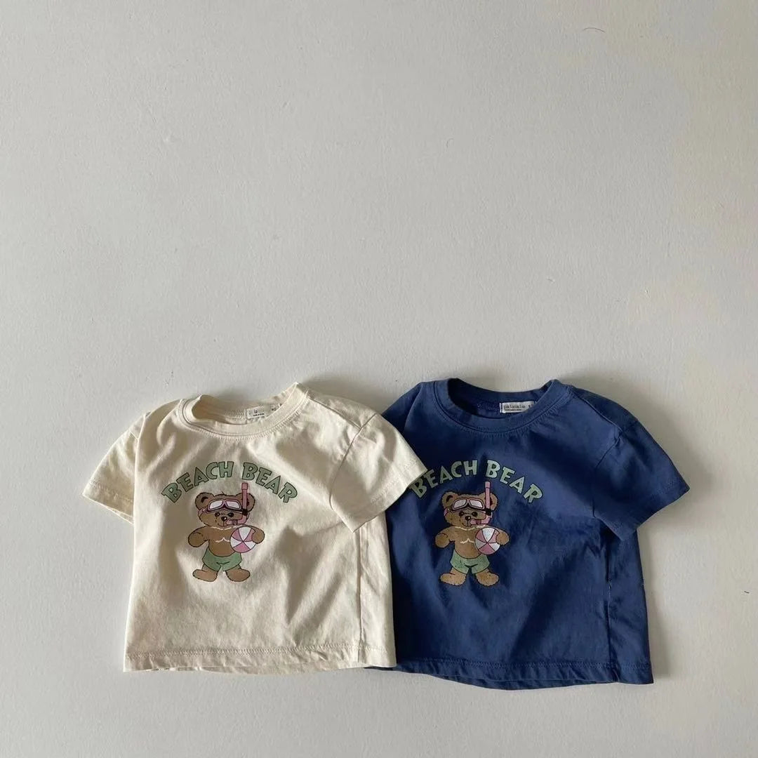 Lucas Short Sleeve Infant Bear Cotton Casual T Shirt
